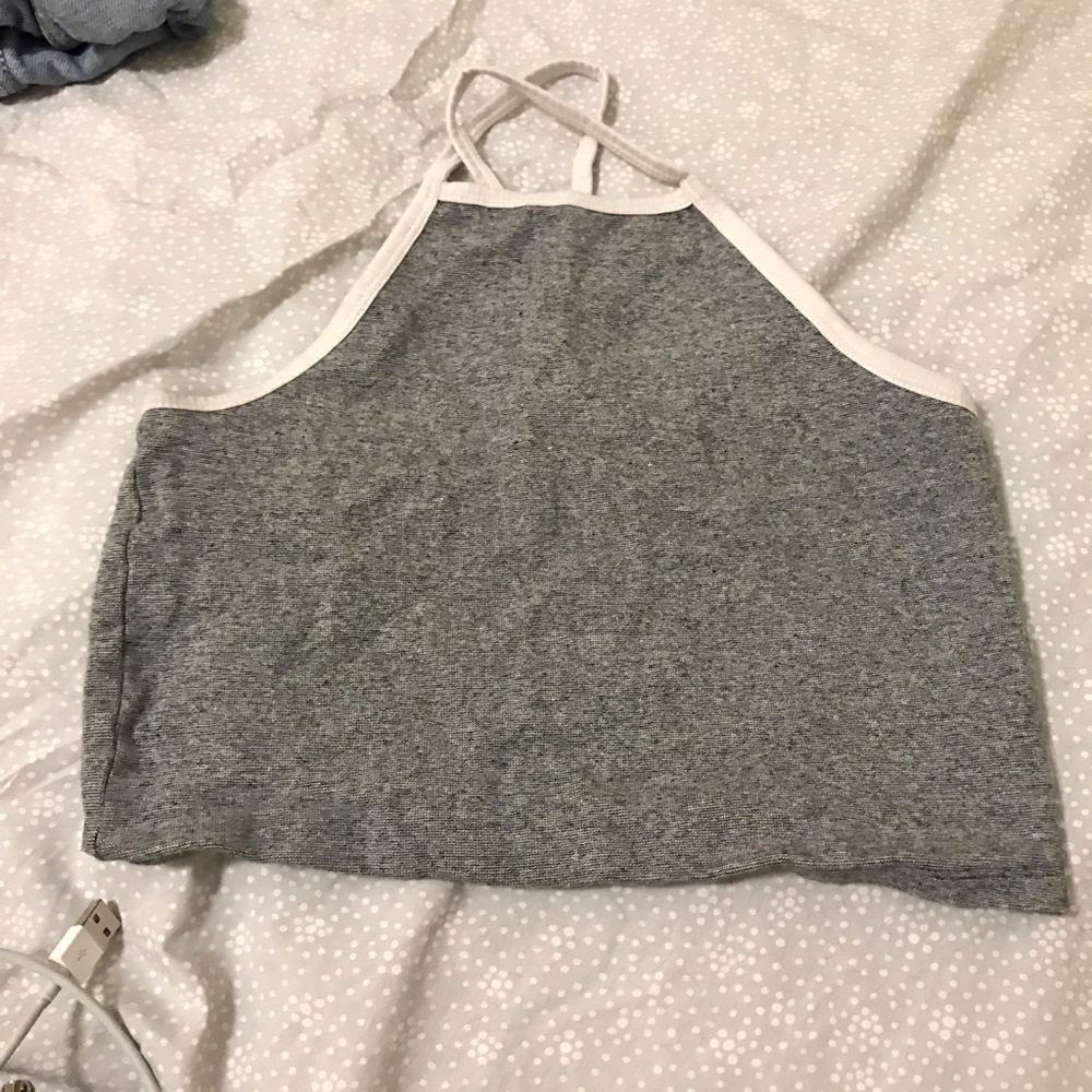 Gray Halter Crop Top Zara