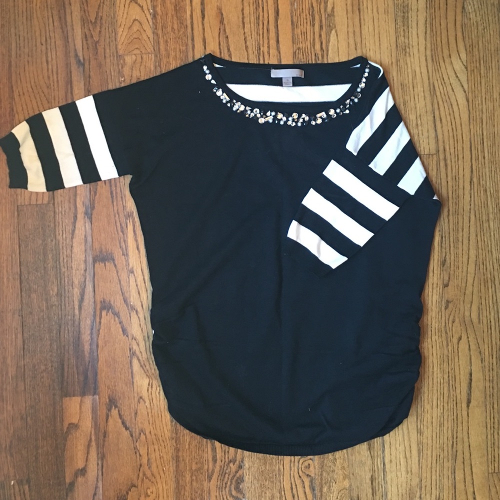 Jeweled striped sweater