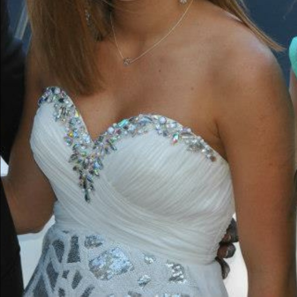 Silver & White formal dress