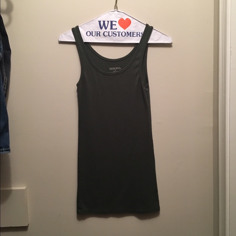 Olive green tank top