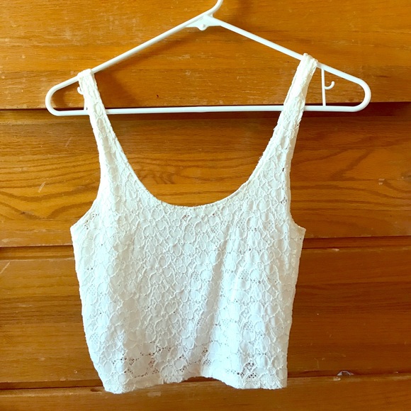 Hollister Tops - White crop tank top