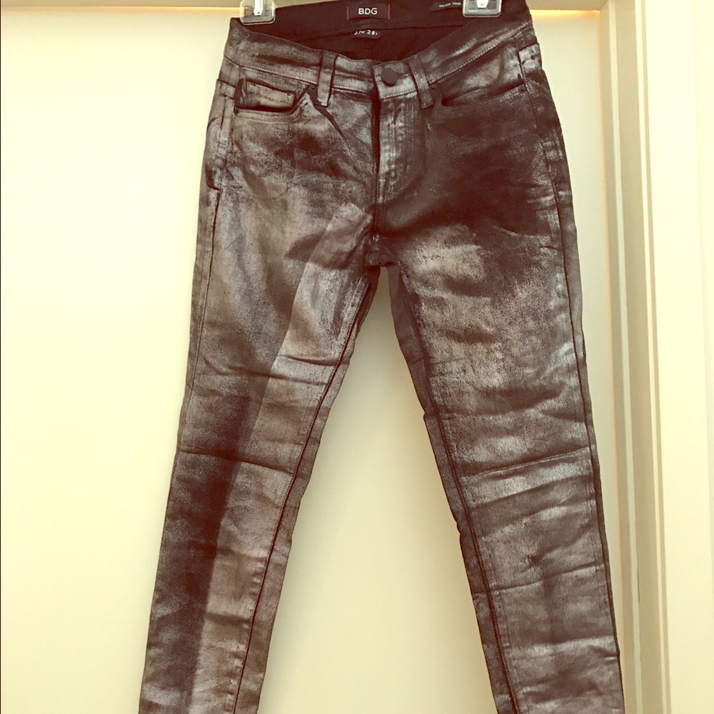 Black and silver skinny jeans