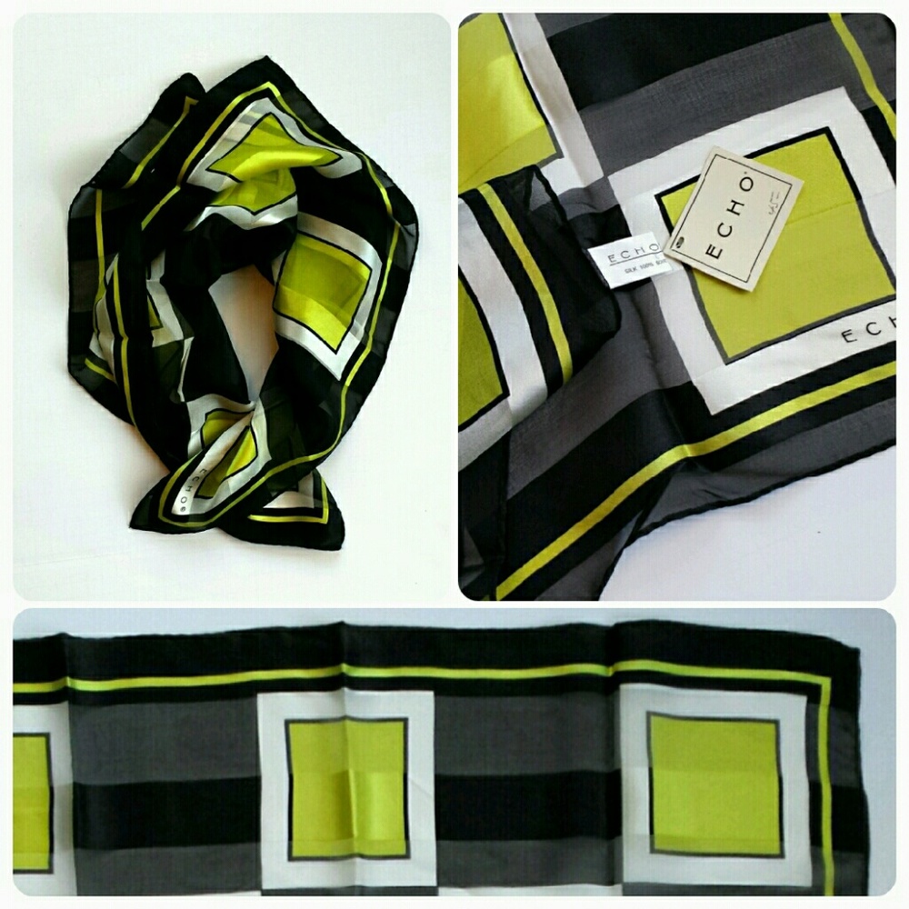 HOST PICK!!! Vintage ECHO Silk Scarf - 80s Era