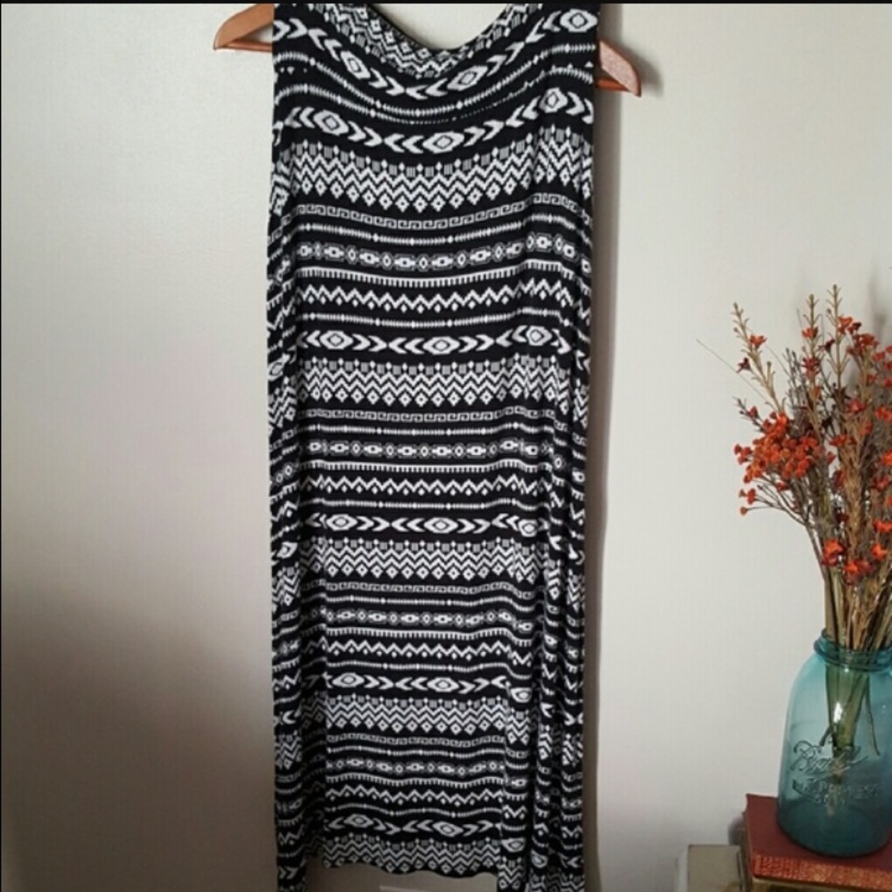 tribal print maxi skirt