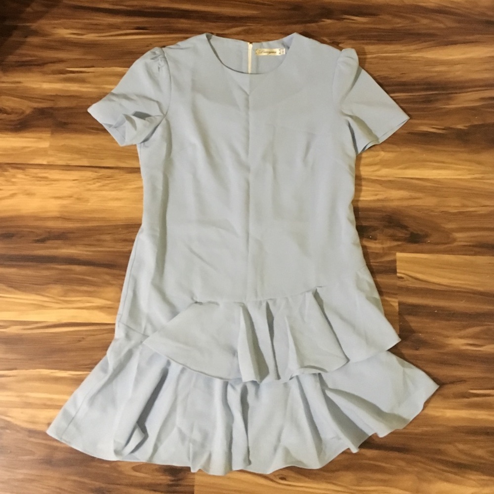 Light blue ruffled dress