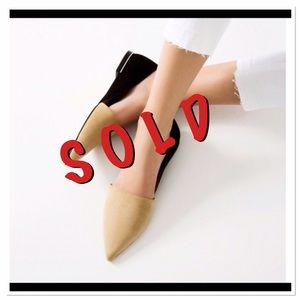 ❗️N E W ❗️Zara contrast D'Orsay suede flats brand
