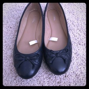 Dark Navy ballet flats with quilted detail