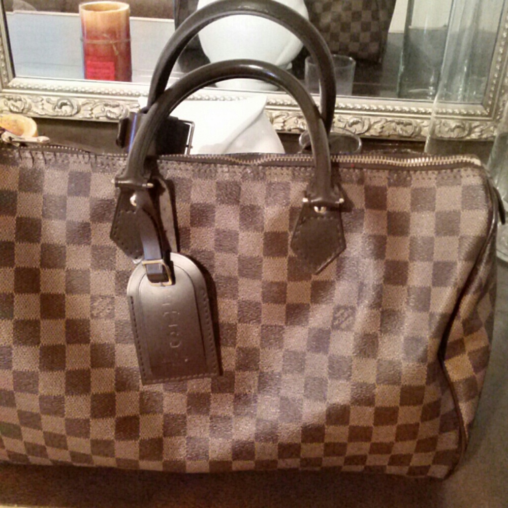 Brown Checked Handbag 35  Trade for jennoff