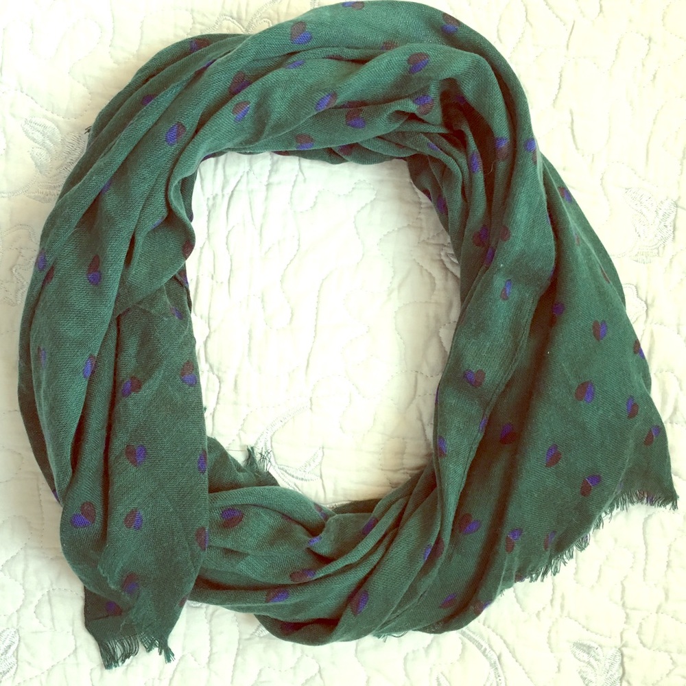 Green and blue linen scarf. J Crew