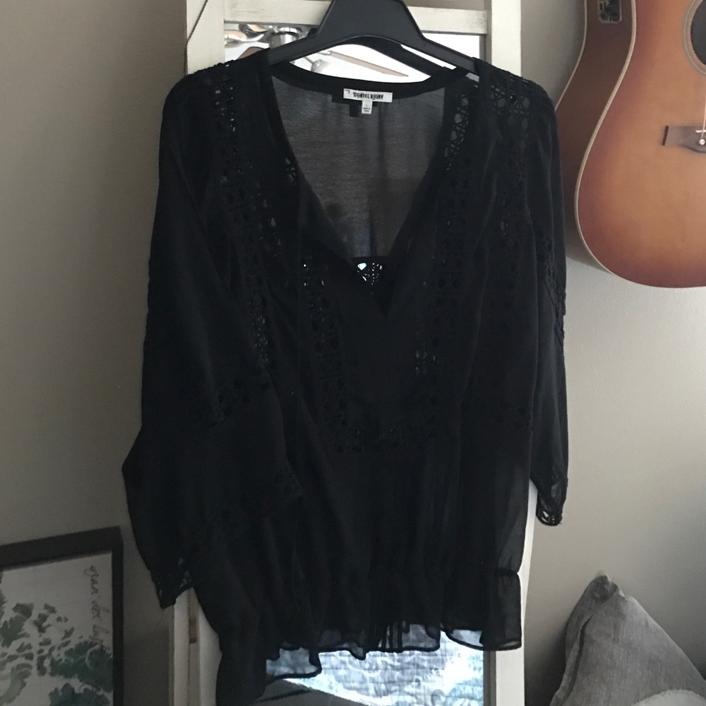 Daniel Rainn black boho blouse