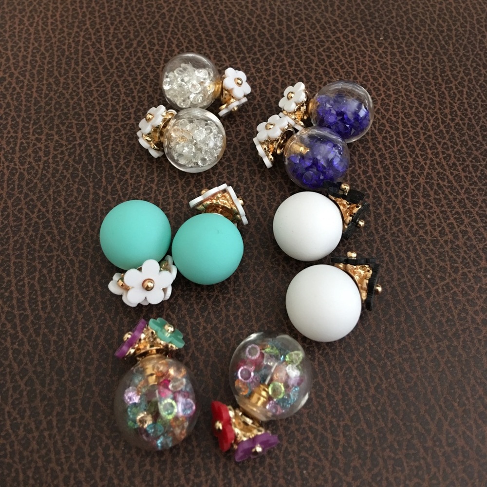 Various Colors Daisy Double Sided Stud Earrings