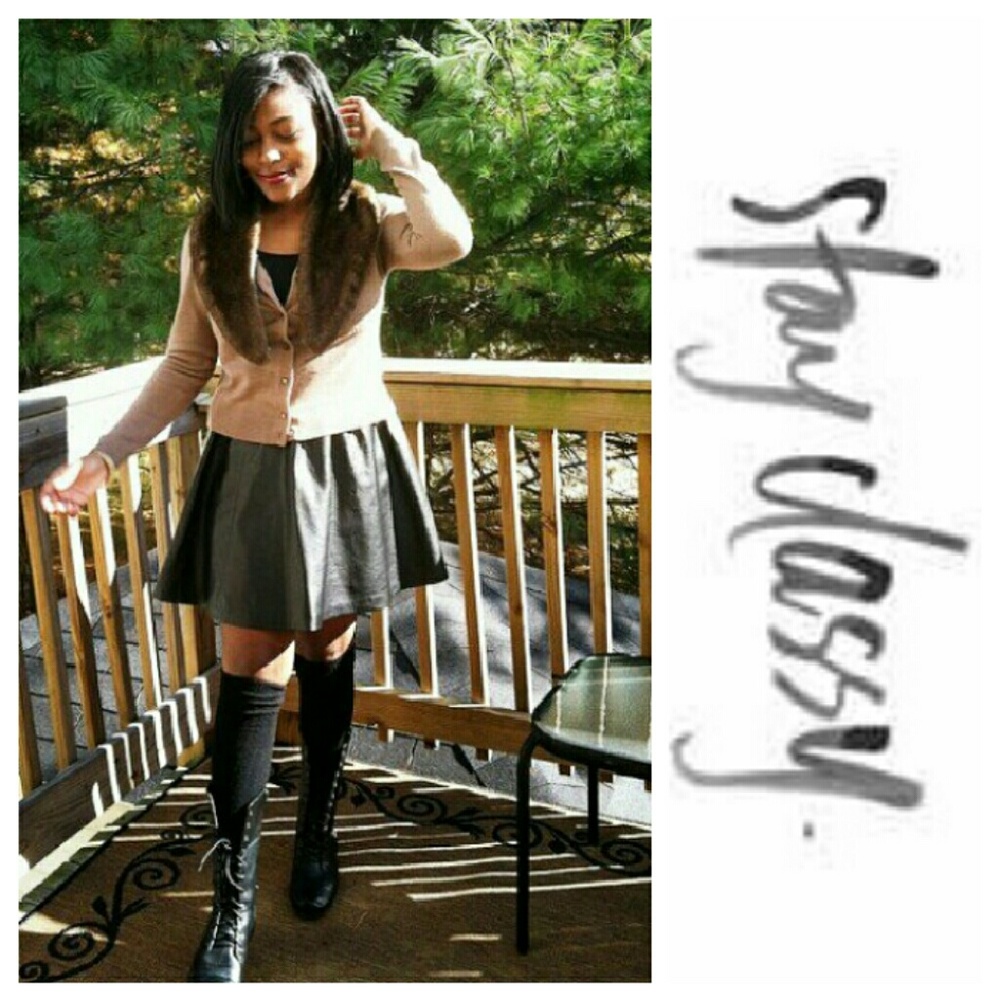 Pleather Pleated Skirt