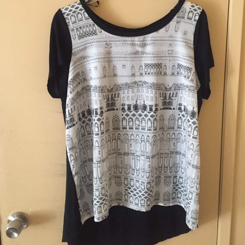 Short sleeve print blouse