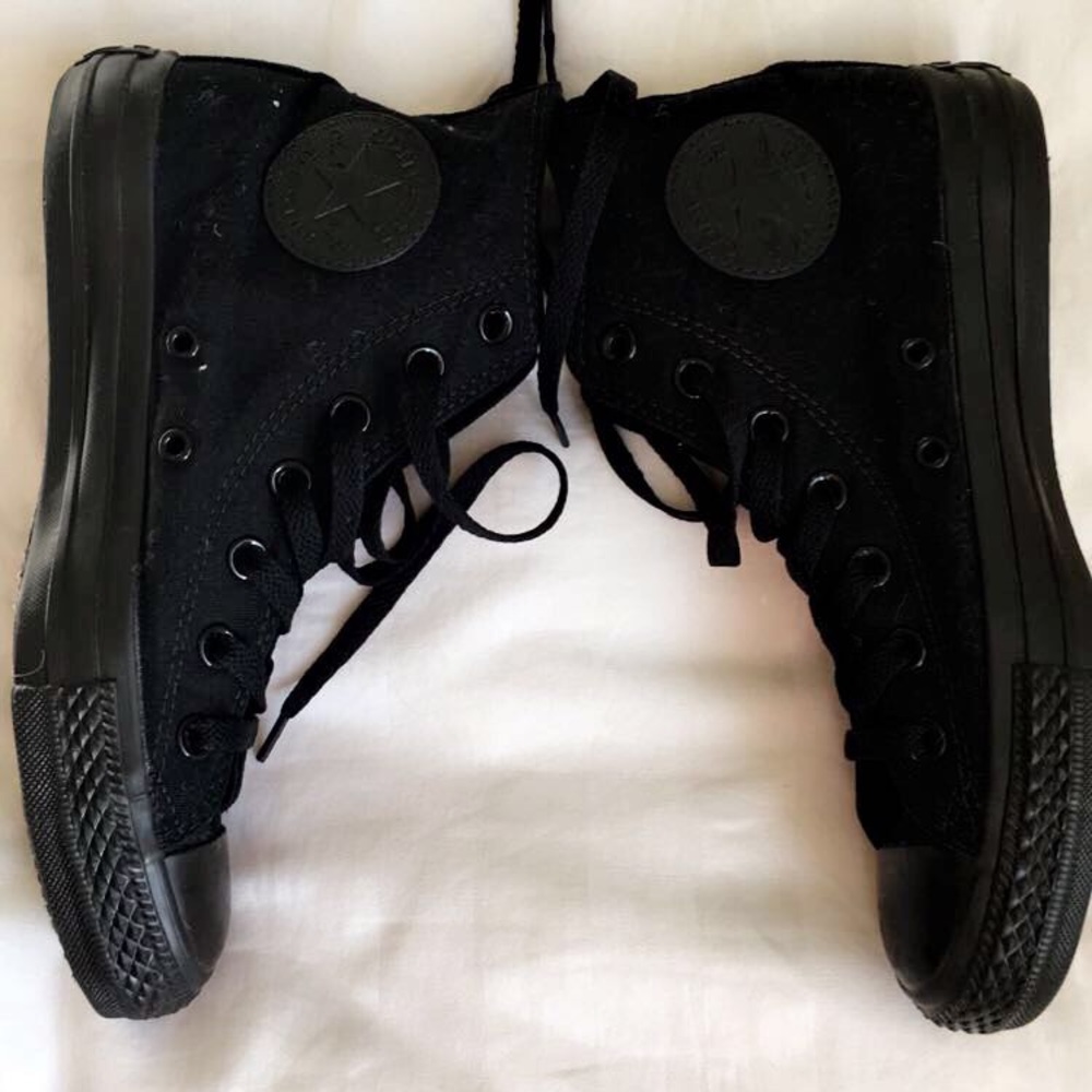 All black high top converse