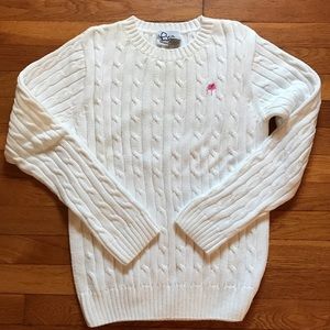 Lilly Pulitzer white cotton cable sweater new S