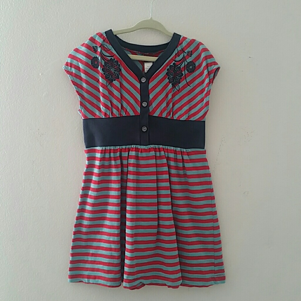 Tea Collection Red/Blue Stripe Dress Size 4