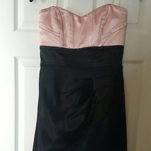 Pink and black mini dress