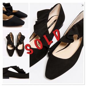 ❗️NEW❗️black leather shoes from ZARA