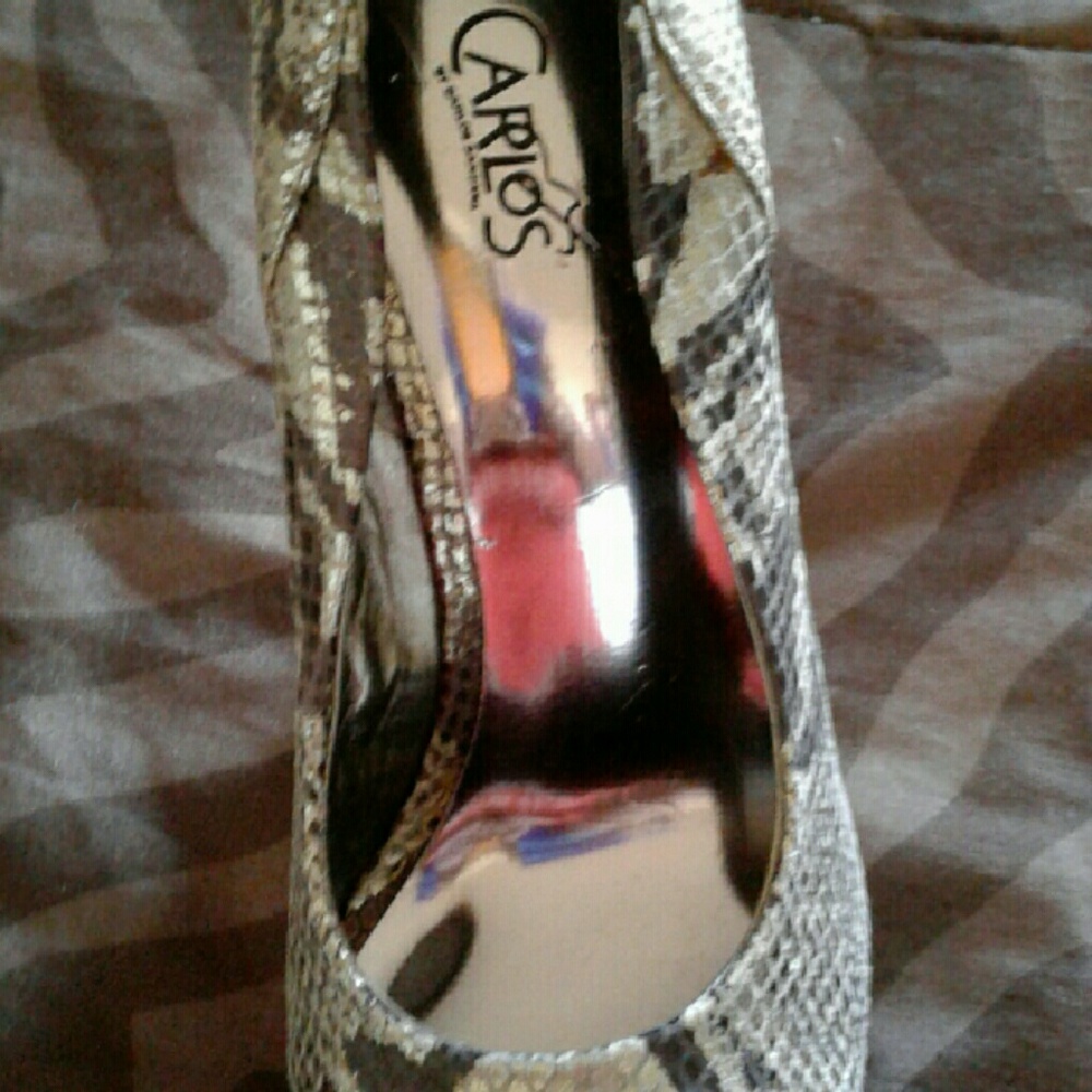 Carlos Santana silver/black  python wedges