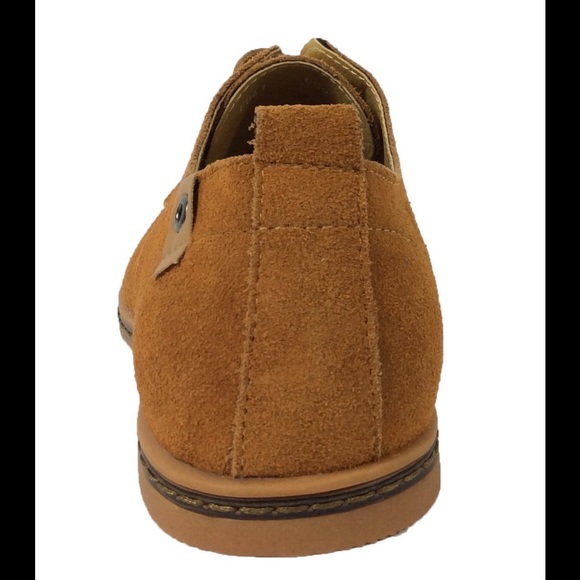 Men's Umber Suede Leather Oxford Lace Up Shoes - Picture 3 of 4