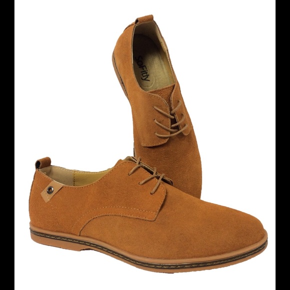 Men's Umber Suede Leather Oxford Lace Up Shoes - Picture 4 of 4