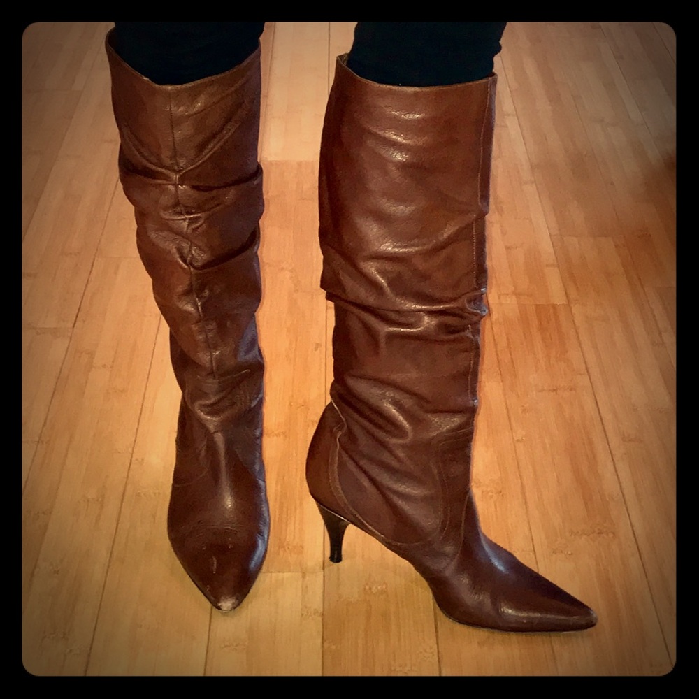 Via Spiga distressed chestnut brown boots