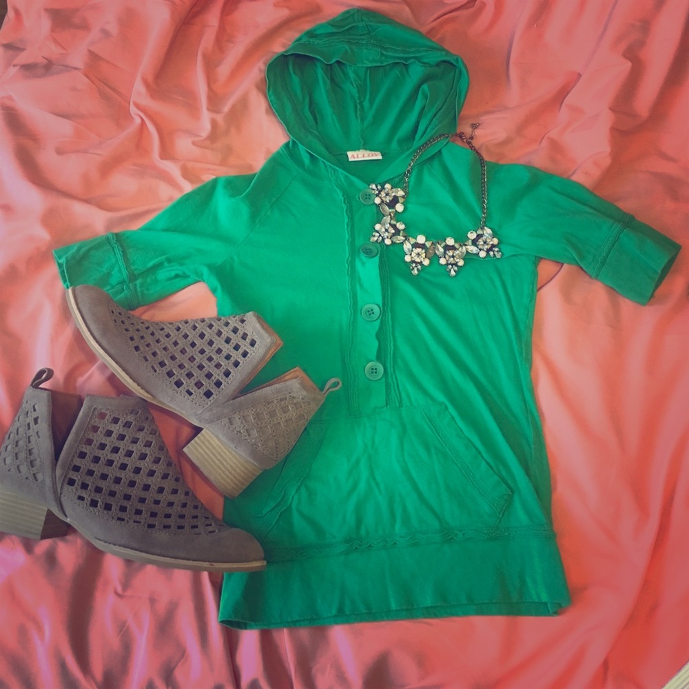Kelly green Alloy hooded top