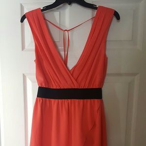 Flowy coral dress