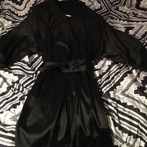 Victoria secret black satin robe. Never worn.