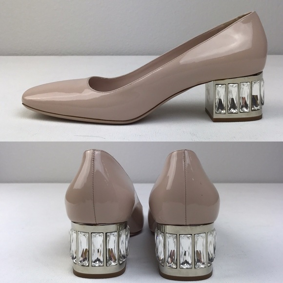 NWT Miu Miu Crystal-Heel Patent Leather Pump - Picture 2 of 4