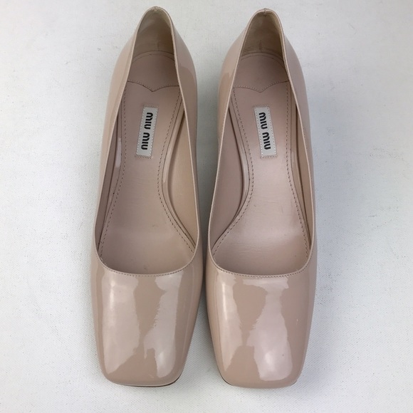 NWT Miu Miu Crystal-Heel Patent Leather Pump - Picture 3 of 4