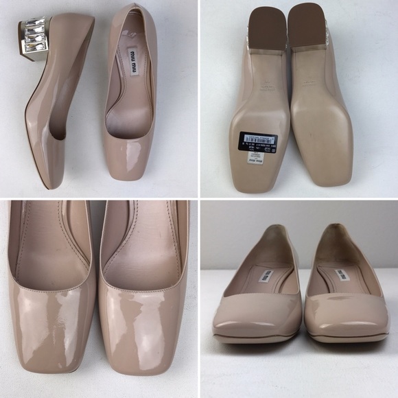 NWT Miu Miu Crystal-Heel Patent Leather Pump - Picture 4 of 4