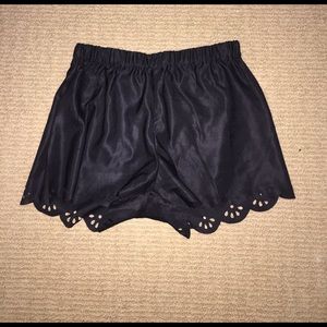 Silk black shorts