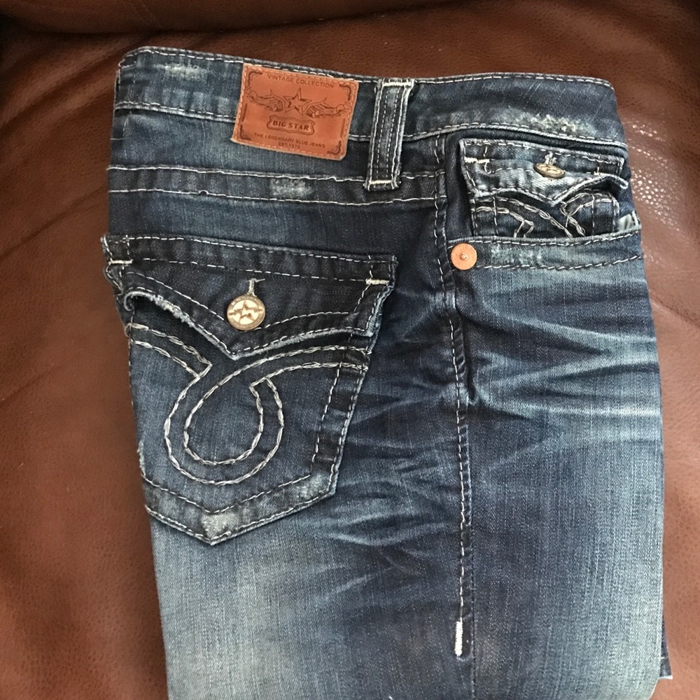 Big Star Liv Boot cut jeans.  29 L.  Dark Wash
