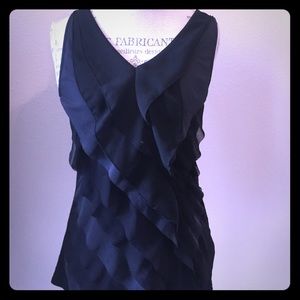 Express black ruffled tank