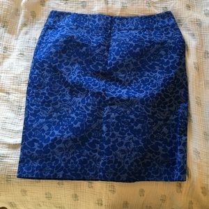 Blue tapestry skirt.