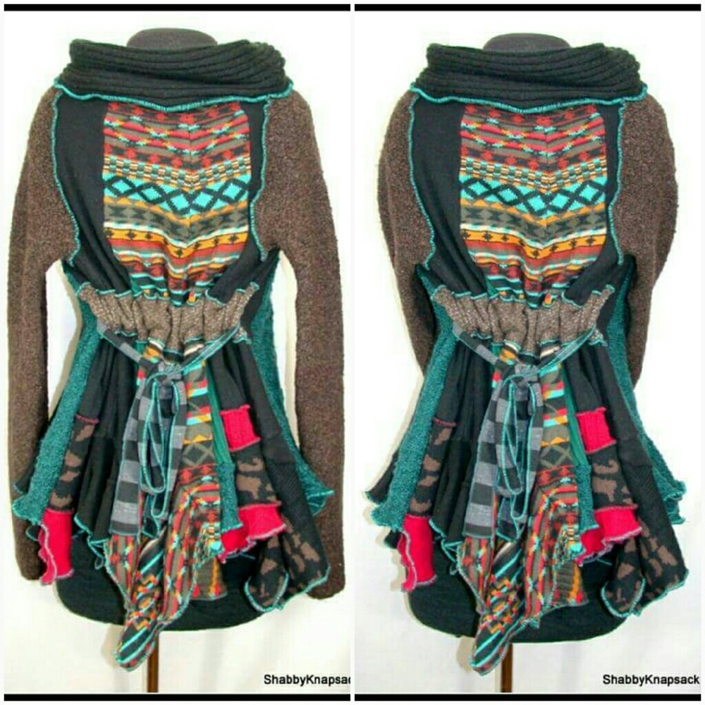 ShabbyKnapsack double breasted sweater jacket