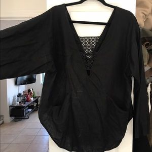 Free people cutout long sleeved tee