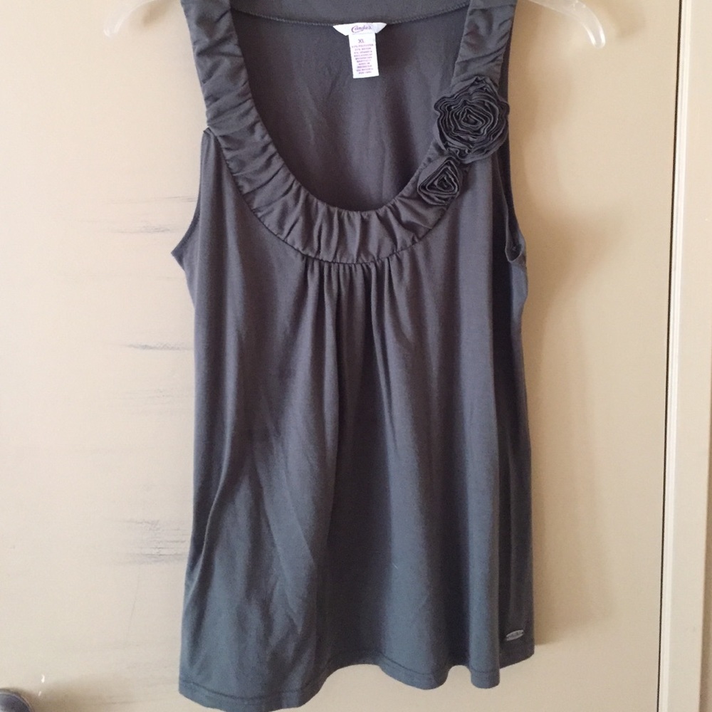 Green embroided tanktop