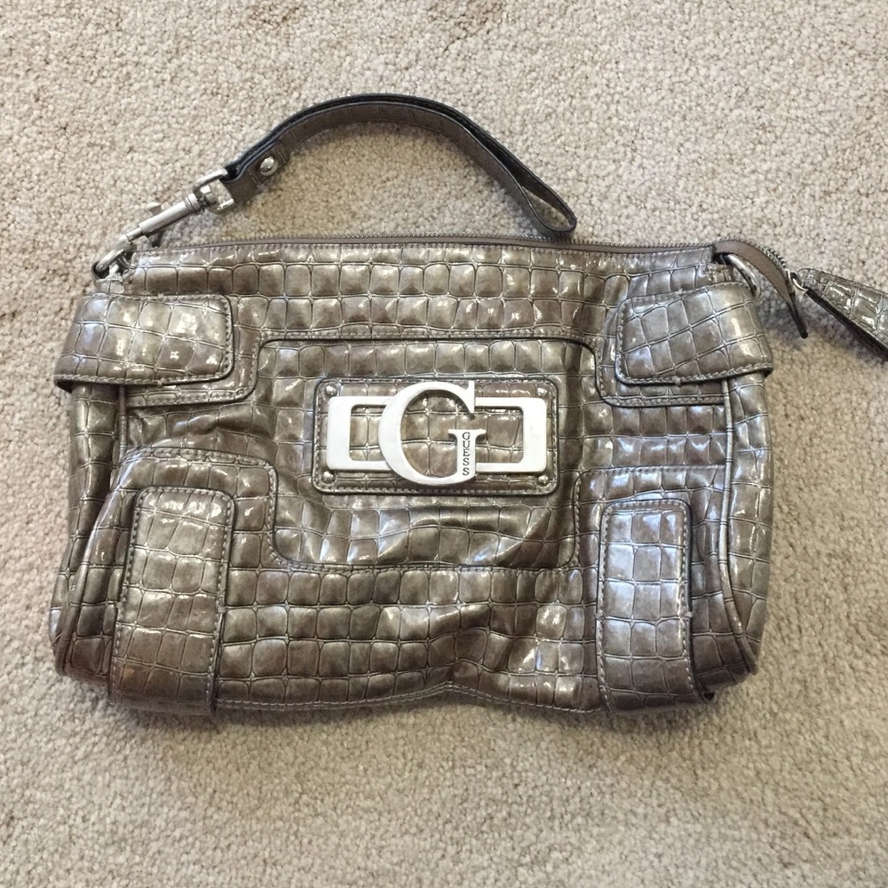 Guess metallic large clutch