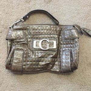 Guess metallic large clutch