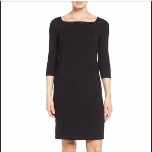 Eileen Fisher Square Neck Black Dress