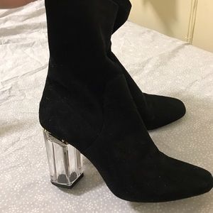 Black Faux Suede Booties