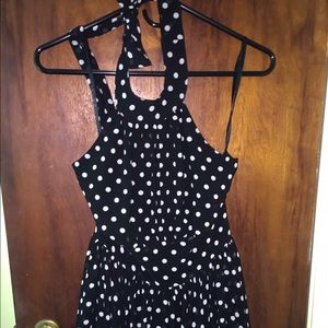Black and white polka dot dress