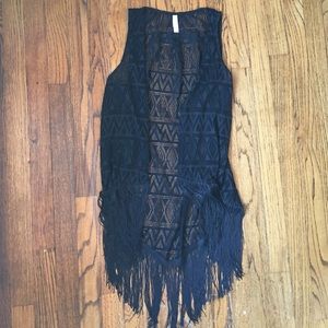 Lace and fringe vest