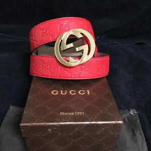 Gucci Other - Authentic Gucci Men Belt Red Guccissima Monogram