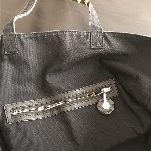 See by Chloe oversized canvas tote leopard print - Picture 3 of 4