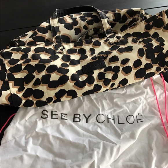 See by Chloe oversized canvas tote leopard print - Picture 4 of 4