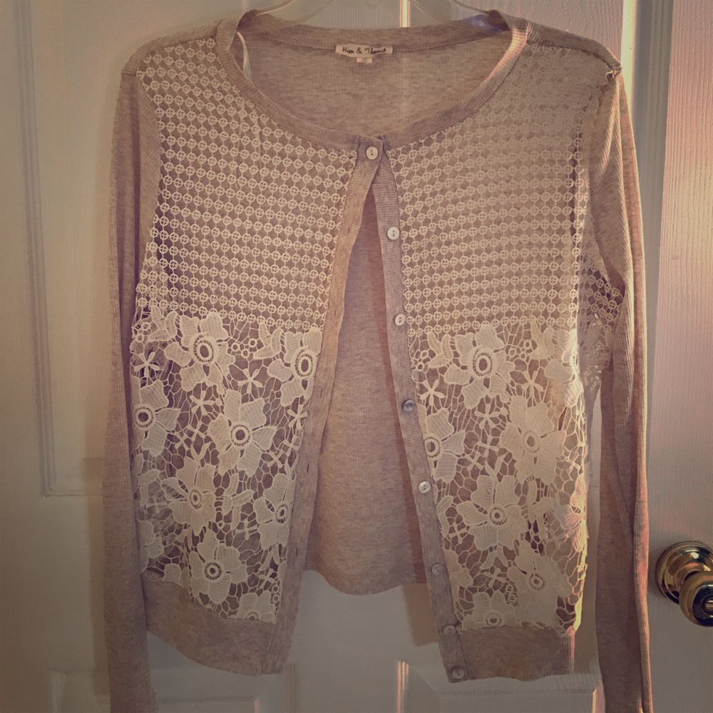 sheer lace cardigan