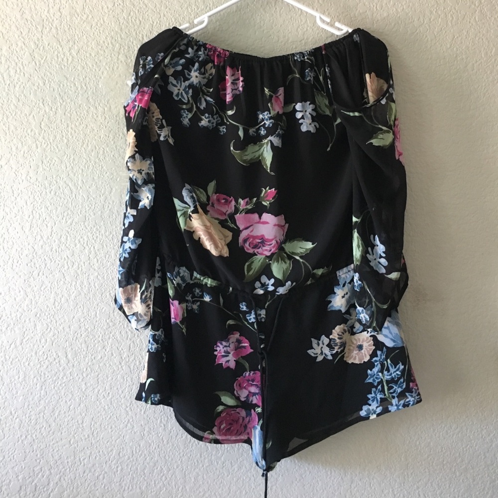 Floral off the shoulder romper